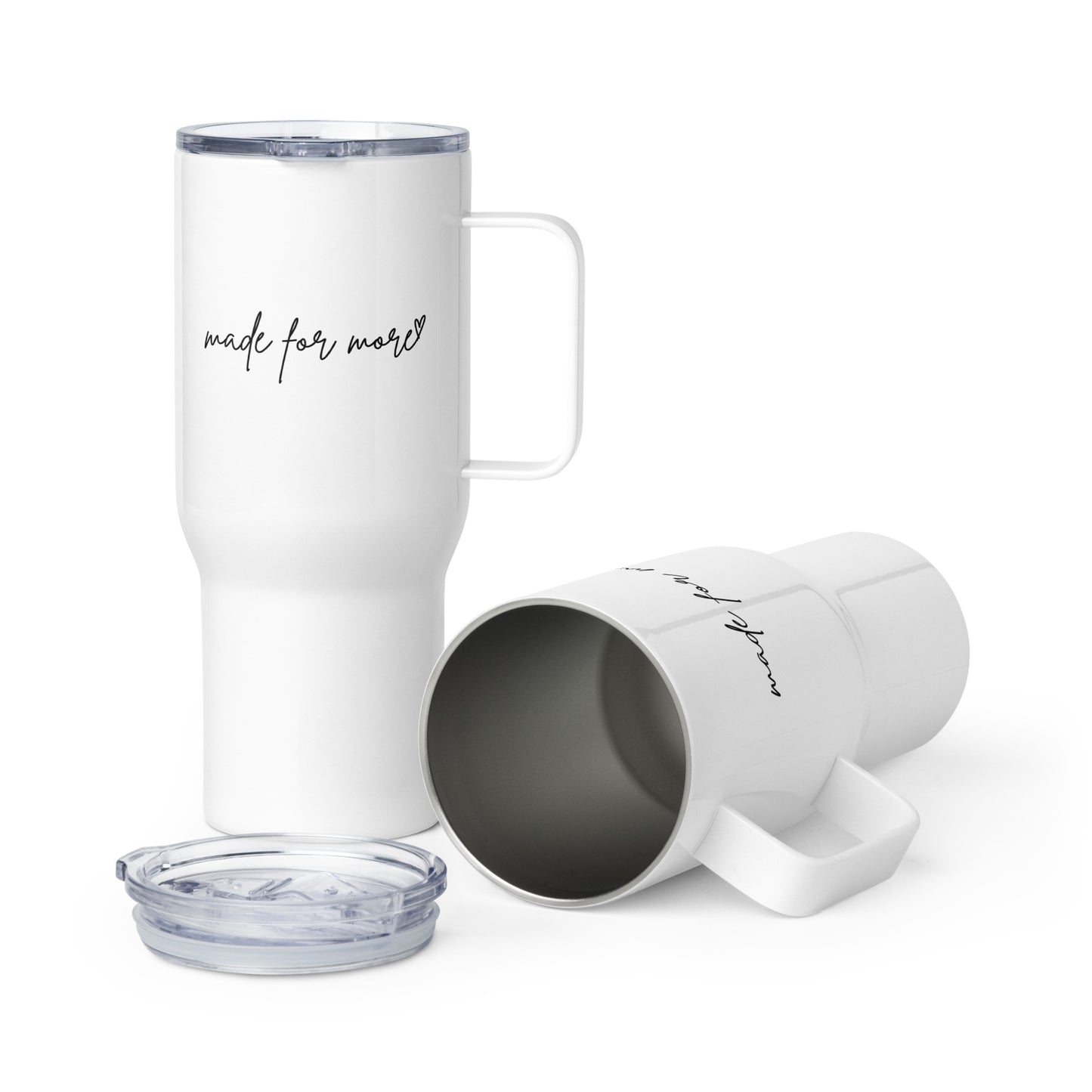 Made for more Minimalist White Travel mug with handle