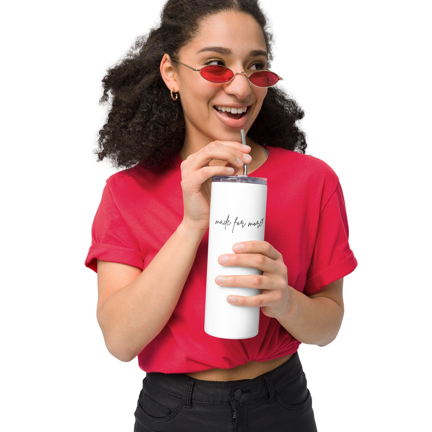 Made for more Minimalist White Stainless steel tumbler