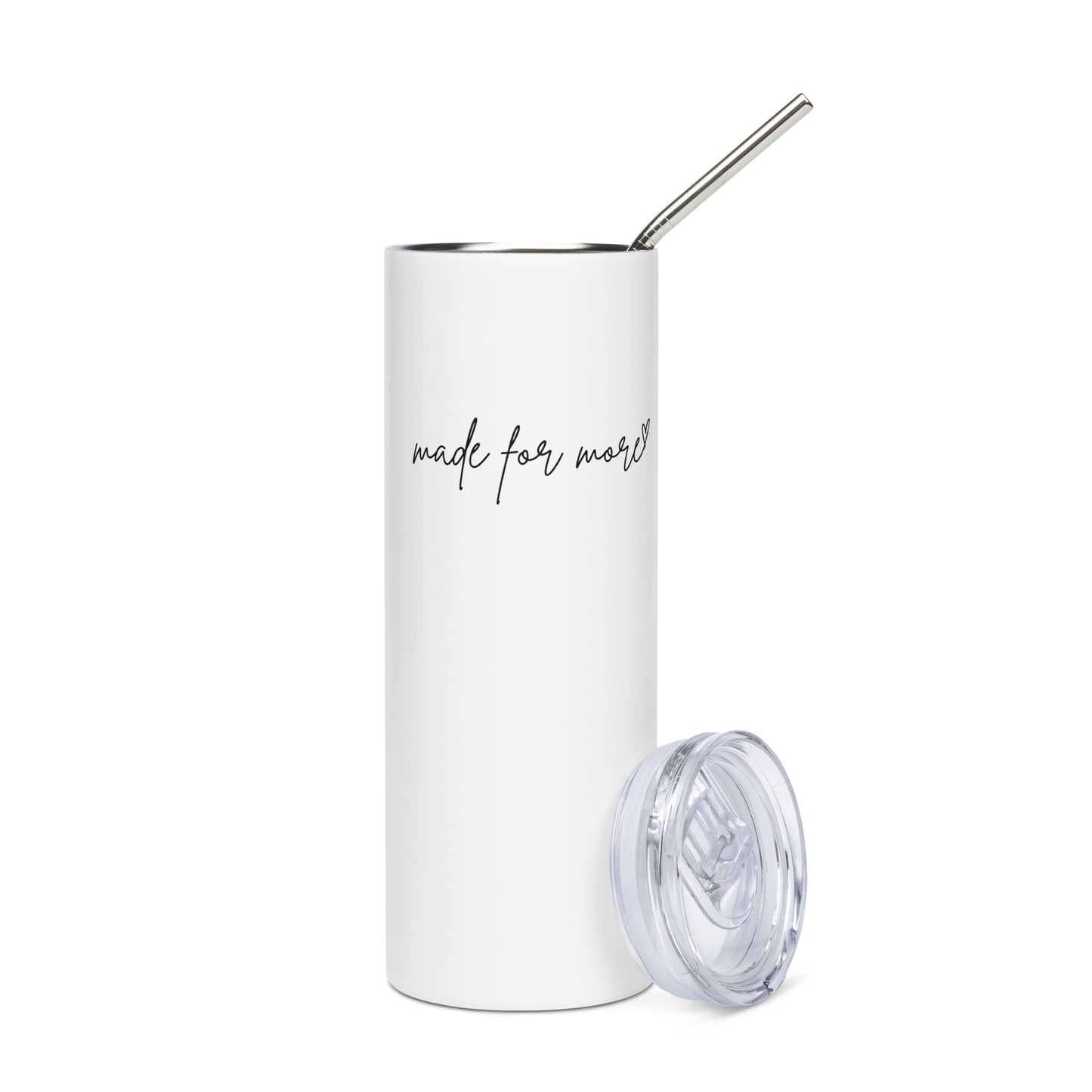 Made for more Minimalist White Stainless steel tumbler
