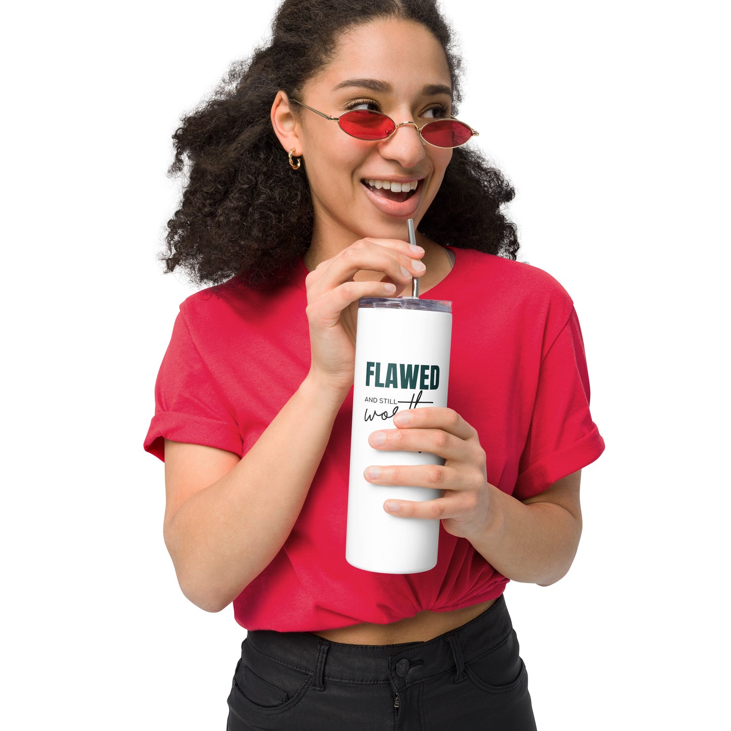 Flawed by design White Stainless steel tumbler