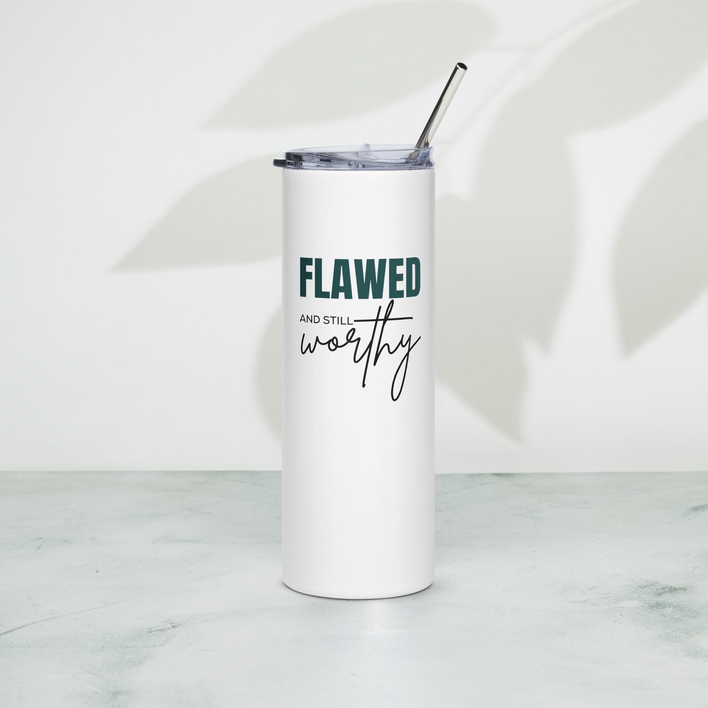 Flawed by design White Stainless steel tumbler