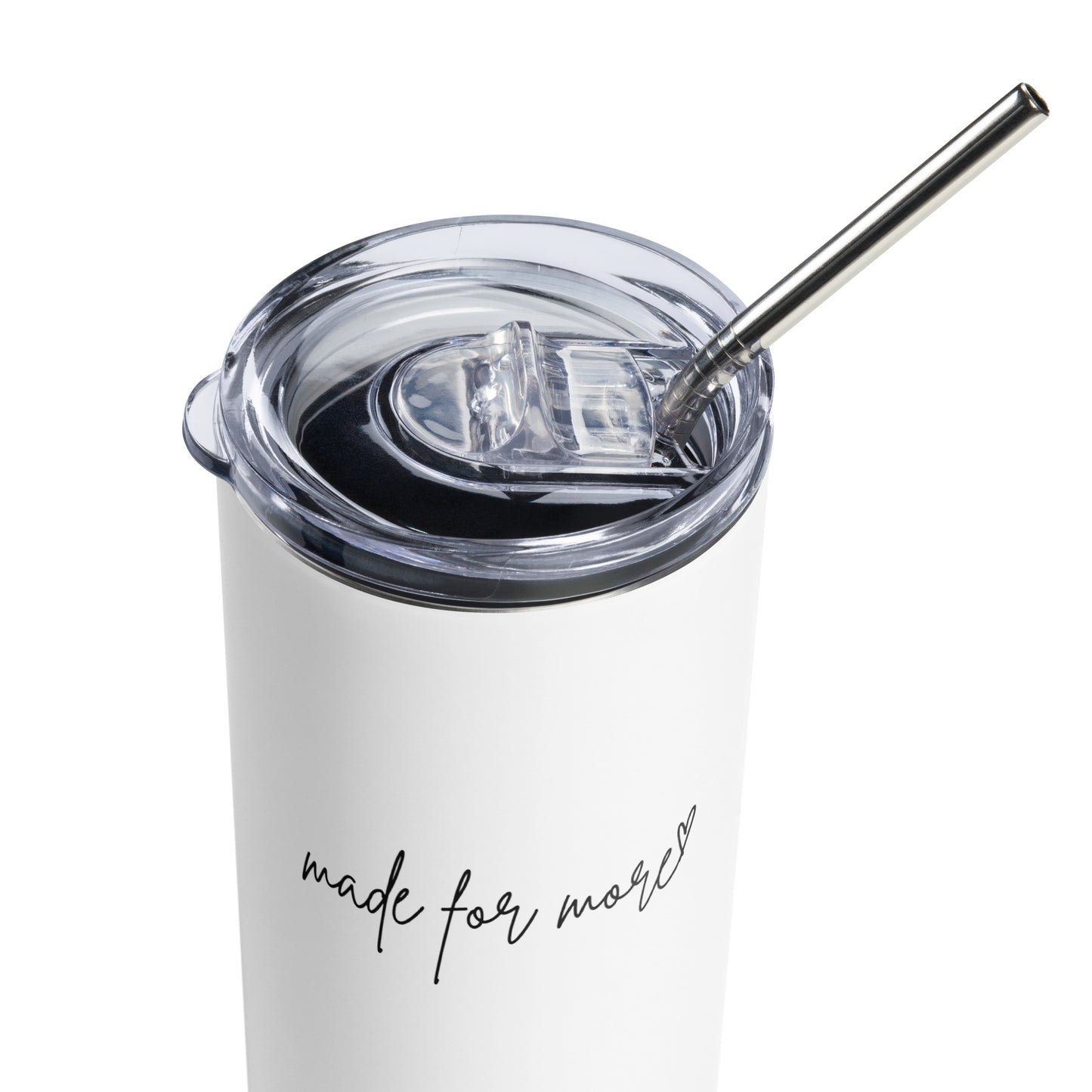 Made for more Minimalist White Stainless steel tumbler