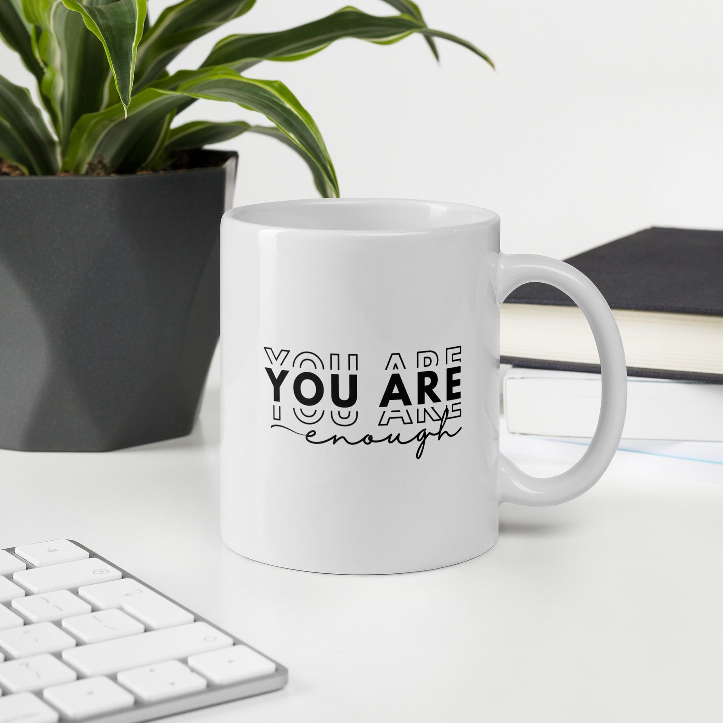 White glossy mug