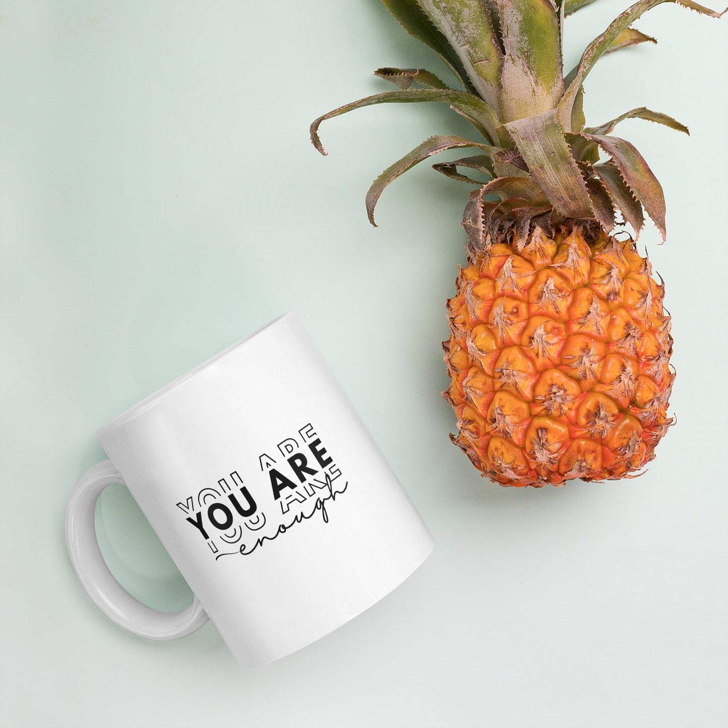 White glossy mug