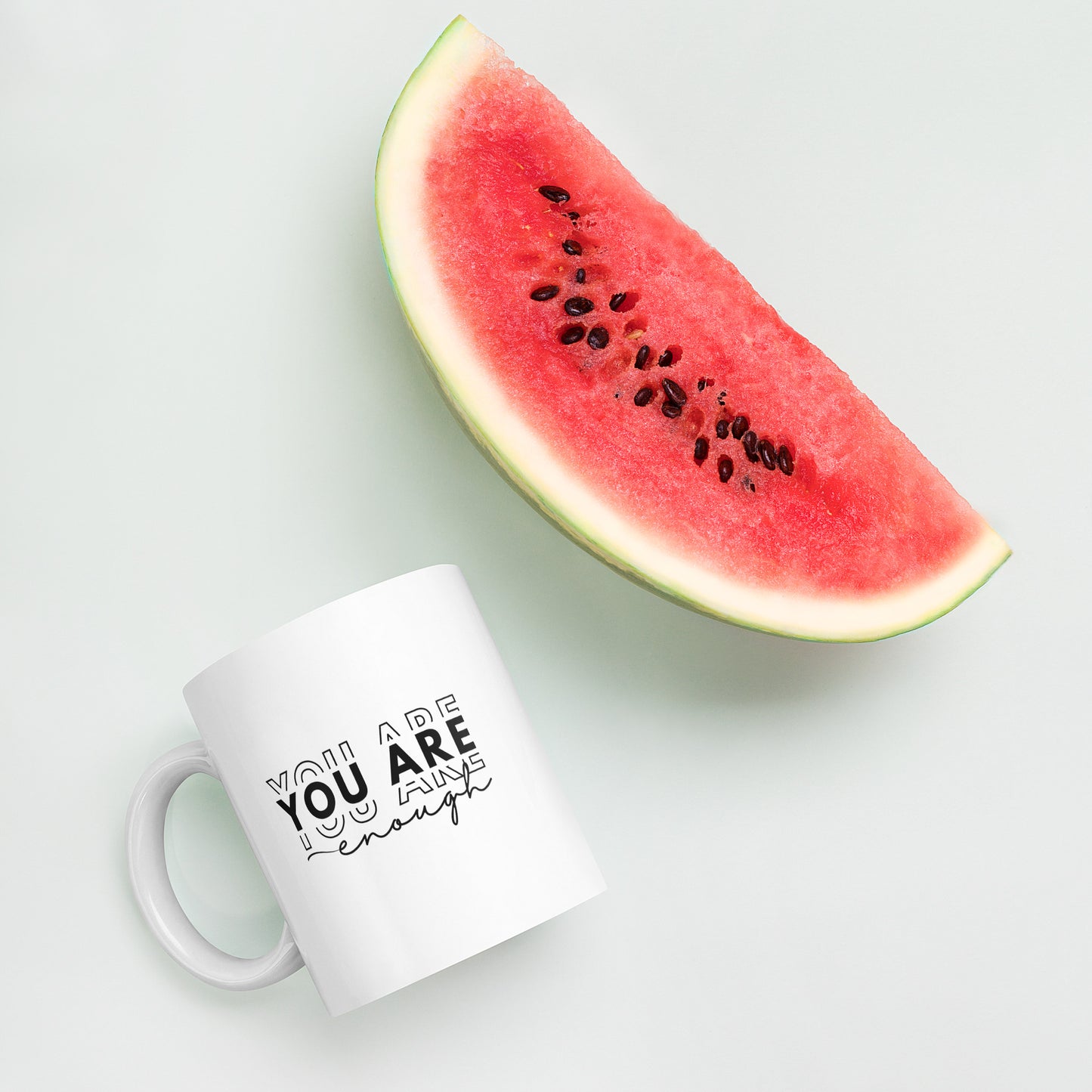 White glossy mug